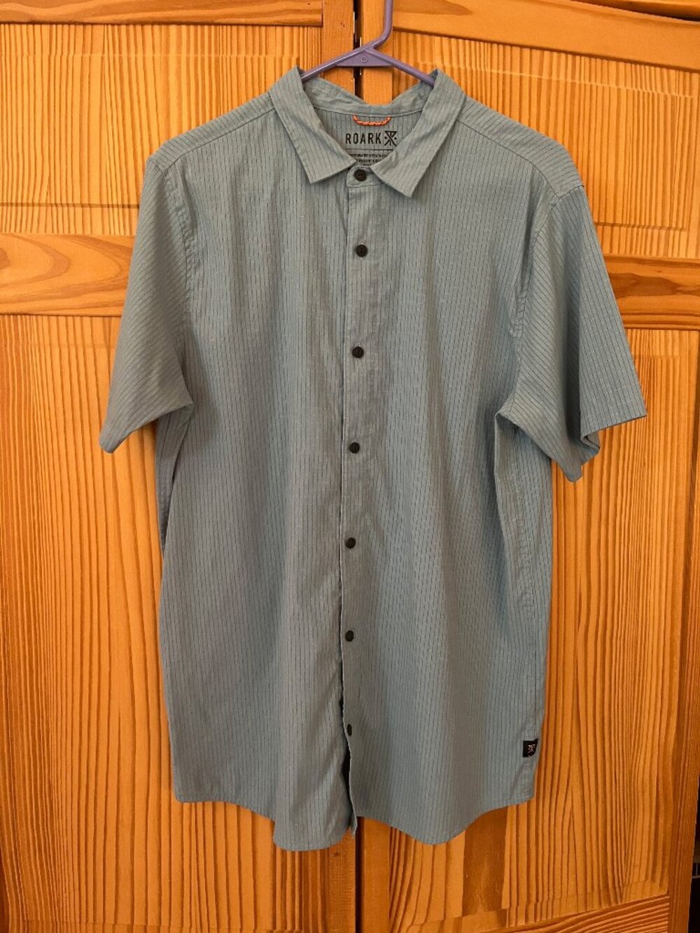 Roark Bless Up Shirt Short Sleeve Mens Large Aqua Blue